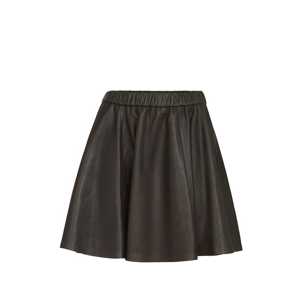 Polished Nappa Leather Mini Circle Skirt
