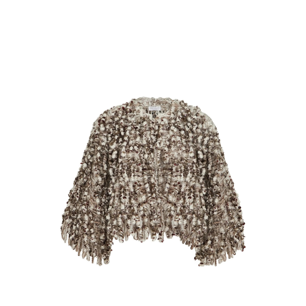 Brunello Cucinelli Dazzling Twist Embroidery Cardigan