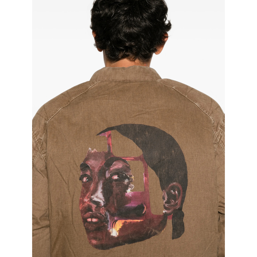 Portrait-Print Padded Jacket