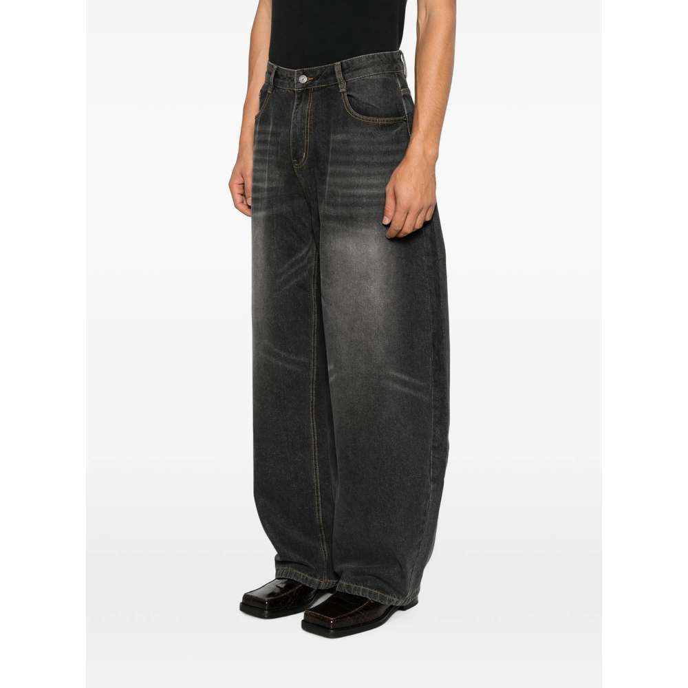 Graphic-Print Wide-Leg Jeans