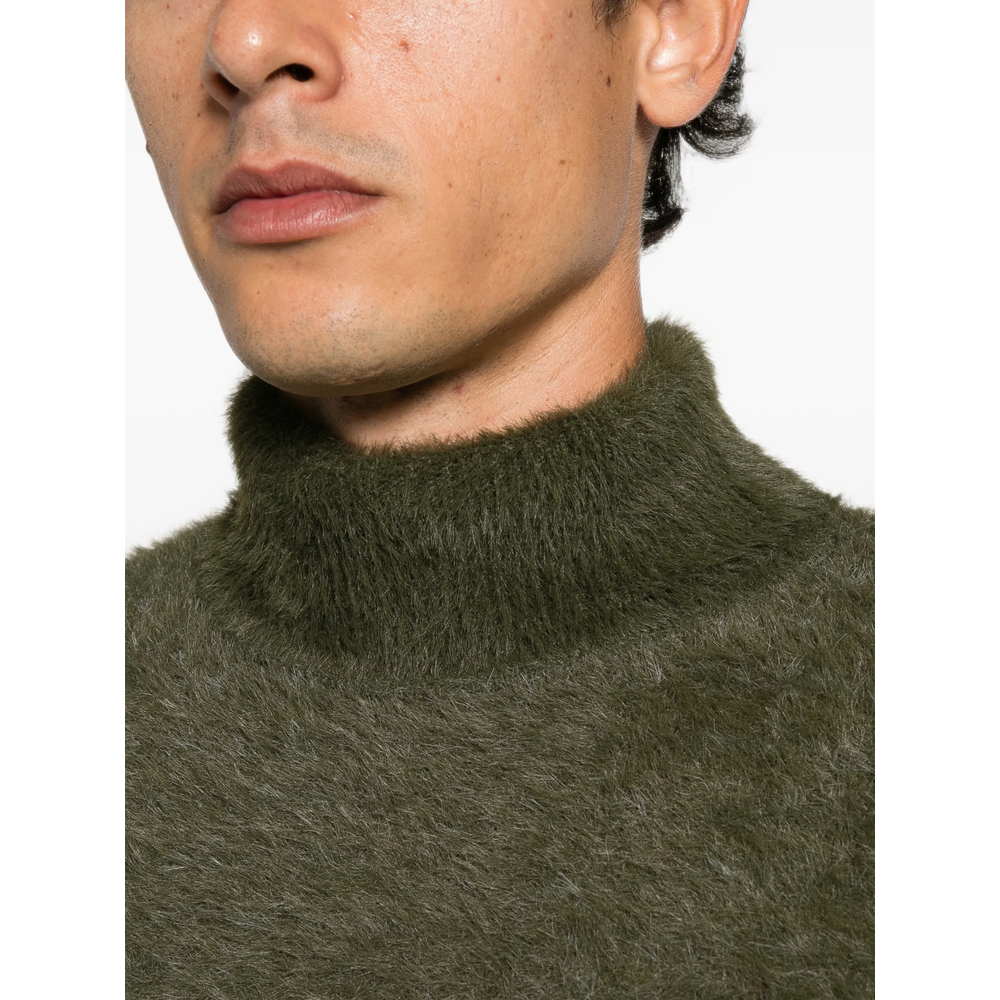 Graphic-Intarsia High-Neck Sweater