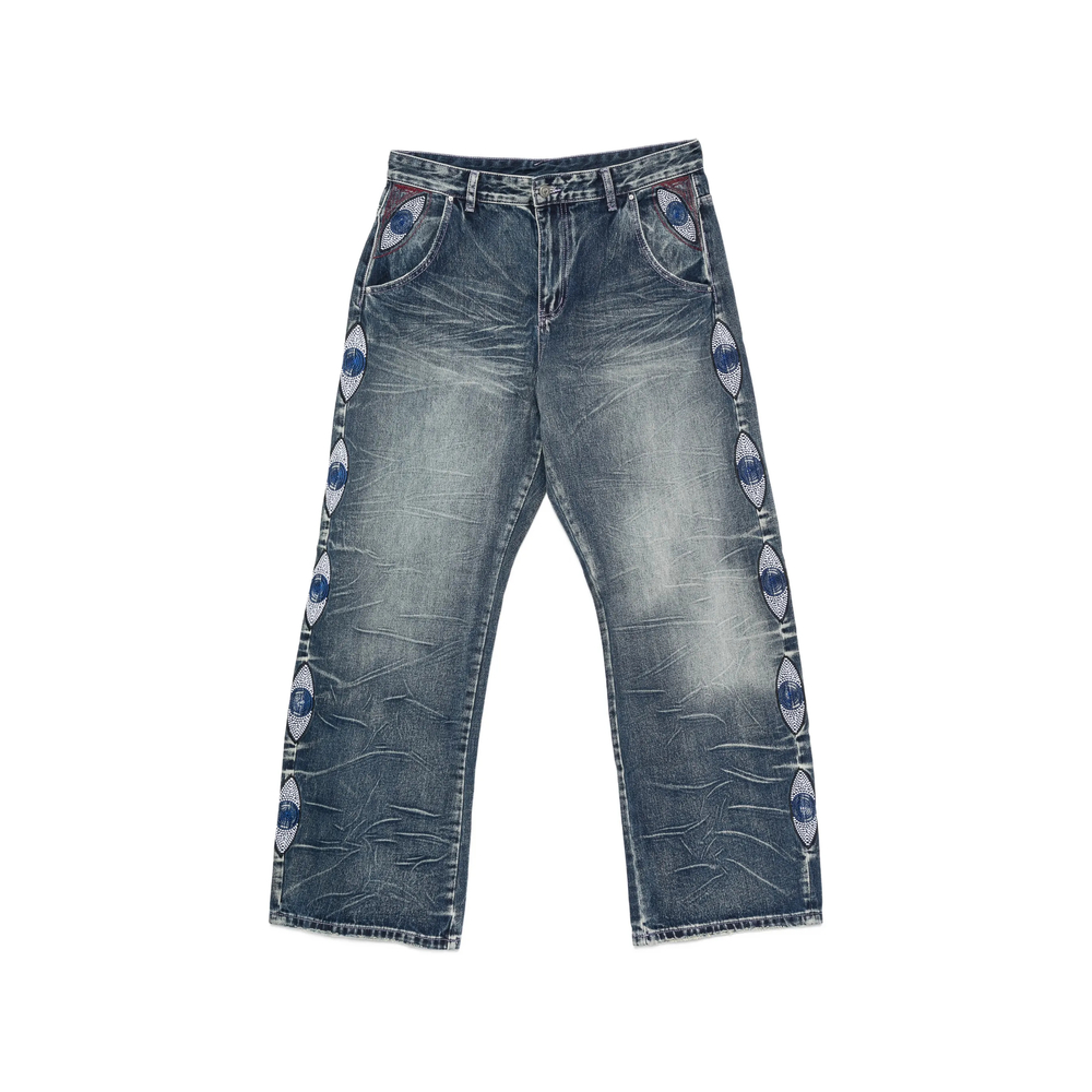 Beaded-Embroidery Jeans