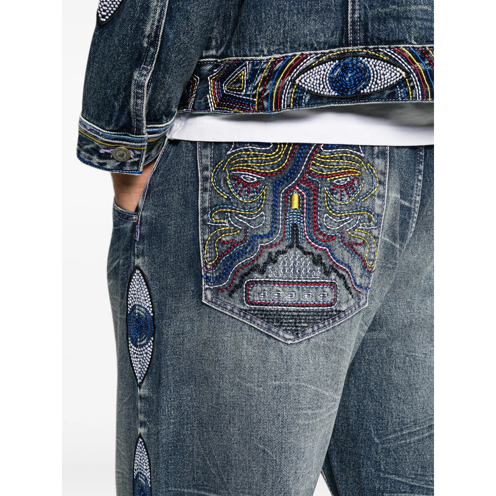 Beaded-Embroidery Jeans