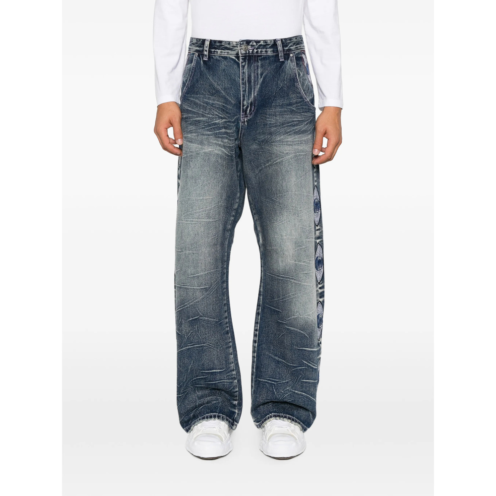 Beaded-Embroidery Jeans