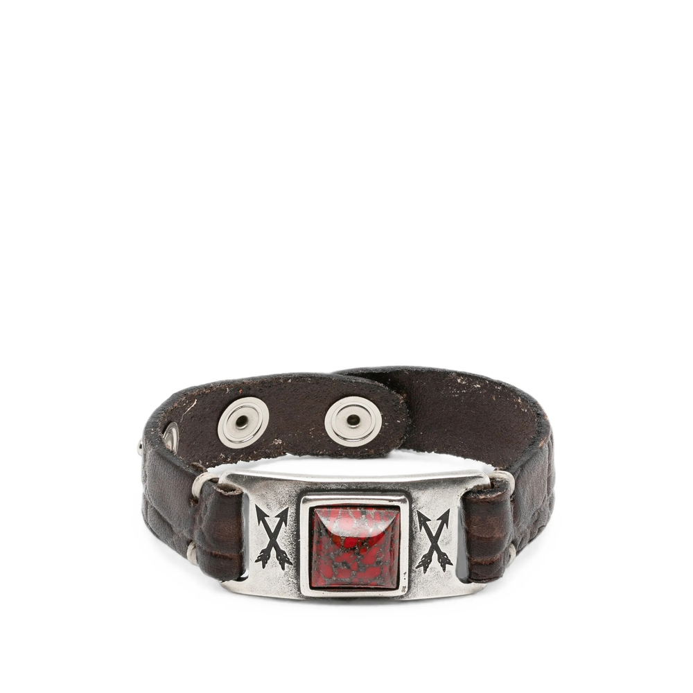 Eraldo Stone-embellished Leather Bracelet