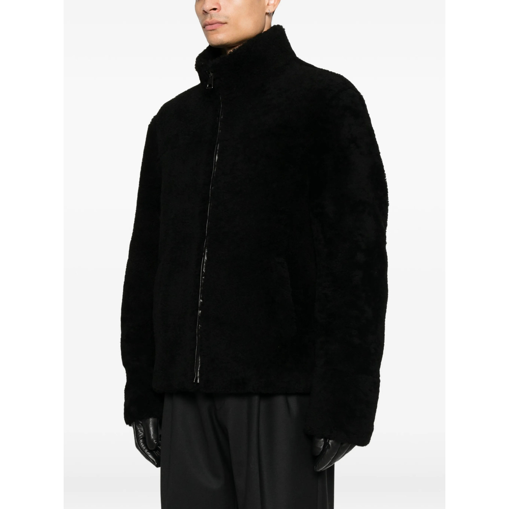 High-Neck Shearling Jacket