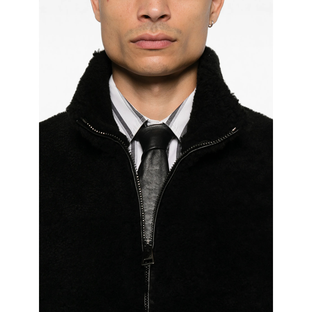 High-Neck Shearling Jacket