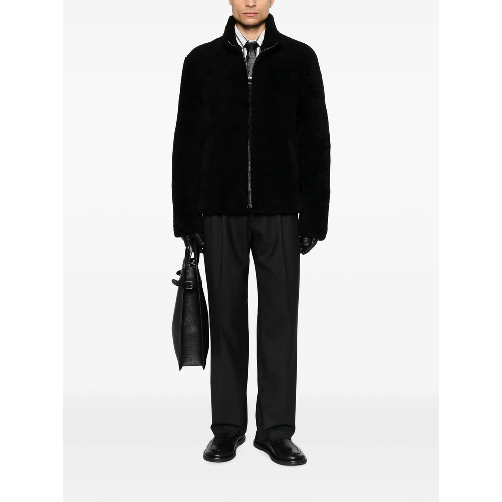 High-Neck Shearling Jacket