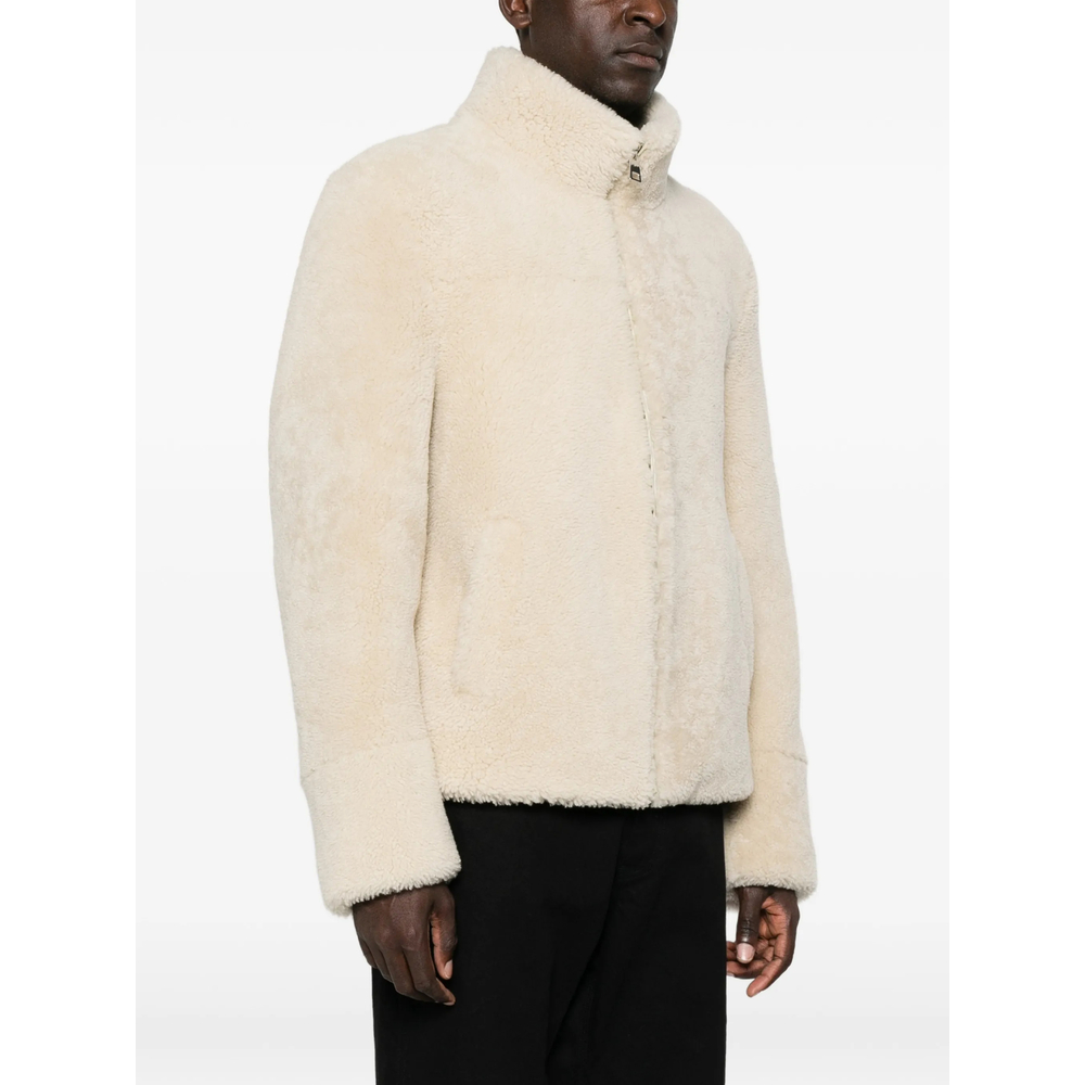 High-Neck Shearling Jacket