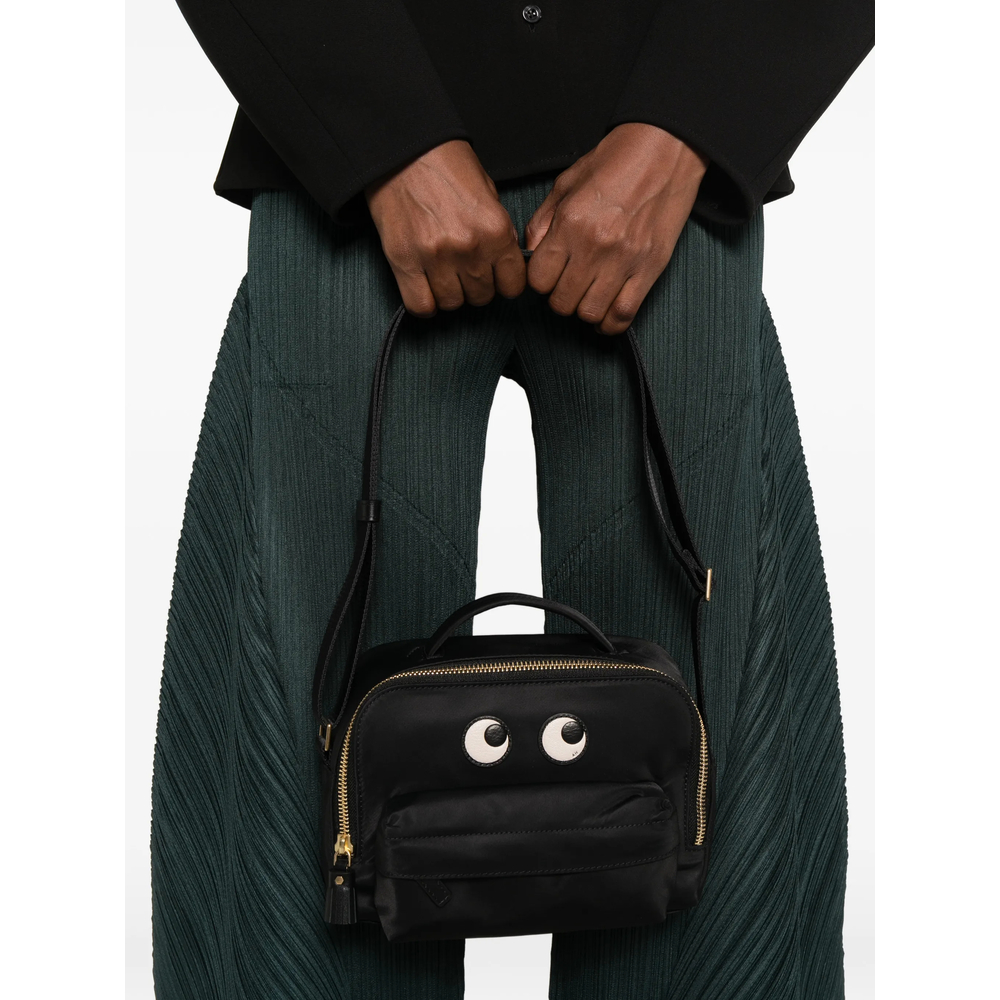 Eyes Leather-Trim Shoulder Bag