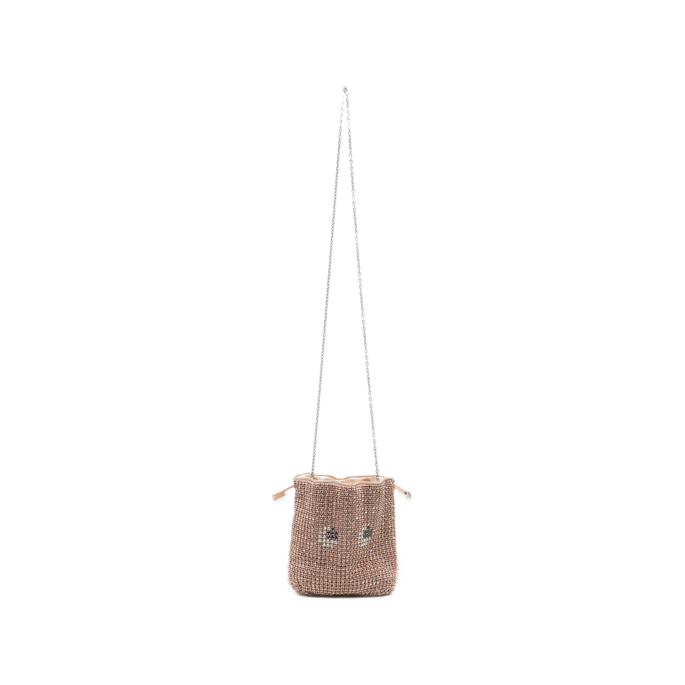 Crystal-Embellished Drawstring Shoulder Bag