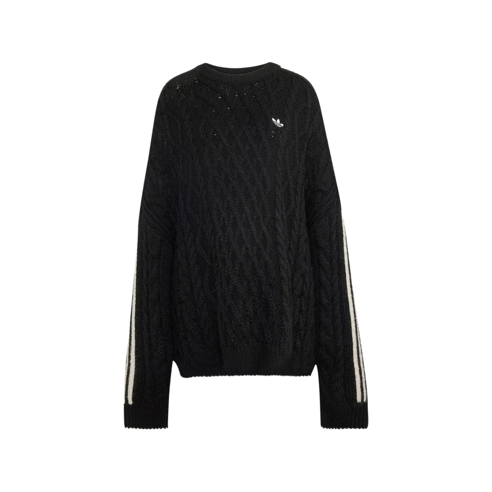 Adidas Cable-knit Side-stripe Sweater