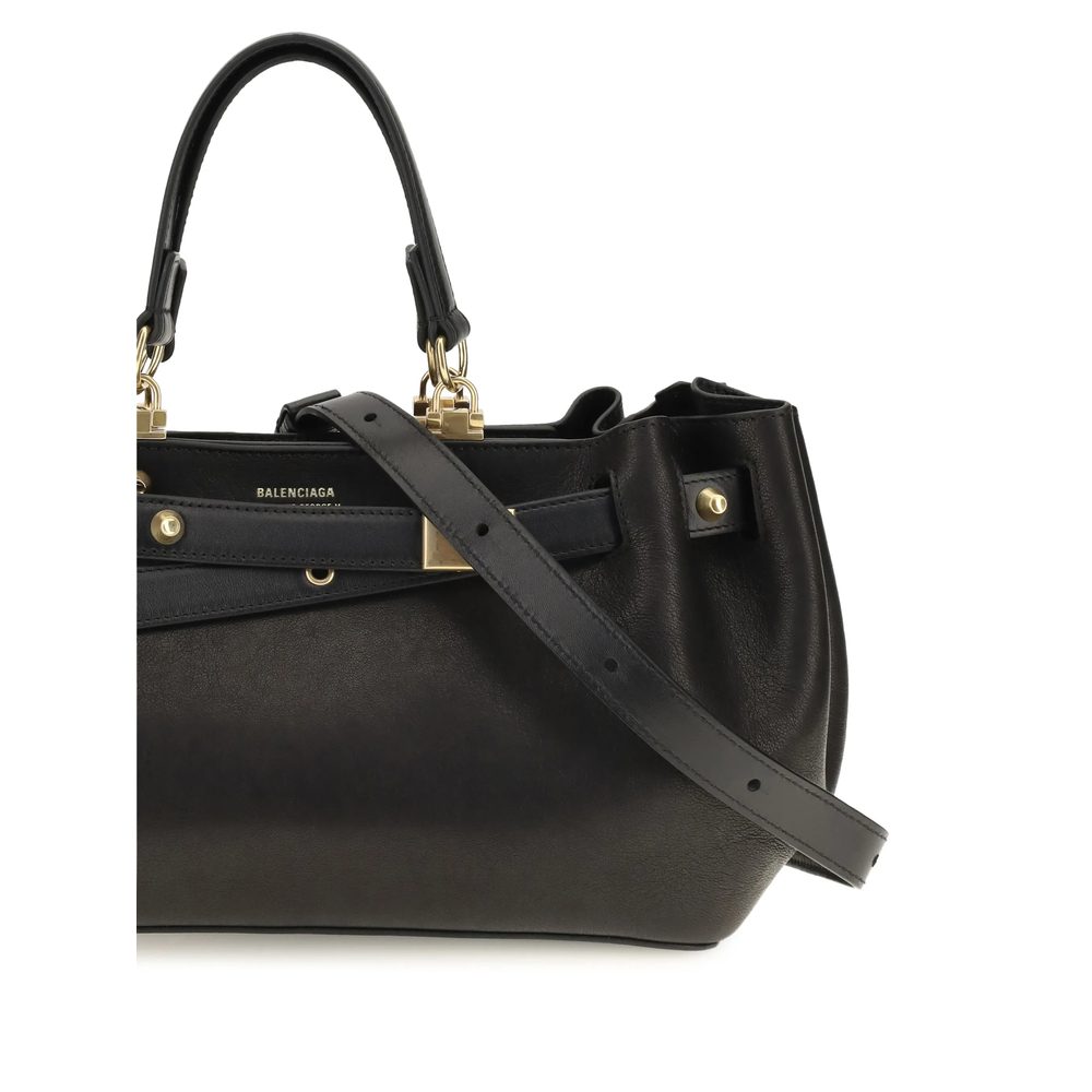 Buckled Leather Shoulder Bag