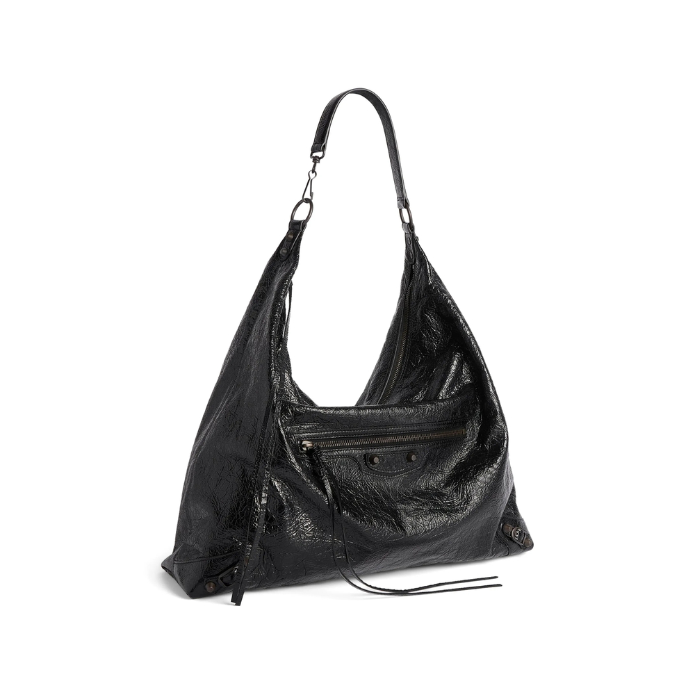 Large Le City Crinkled-Leather Shoulder Bag