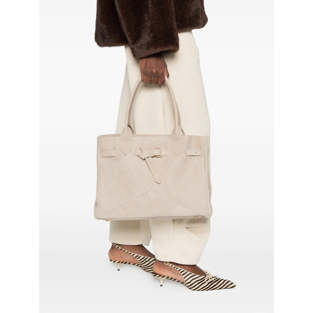 M Kate Buckle-Detail Textured Tote Bag