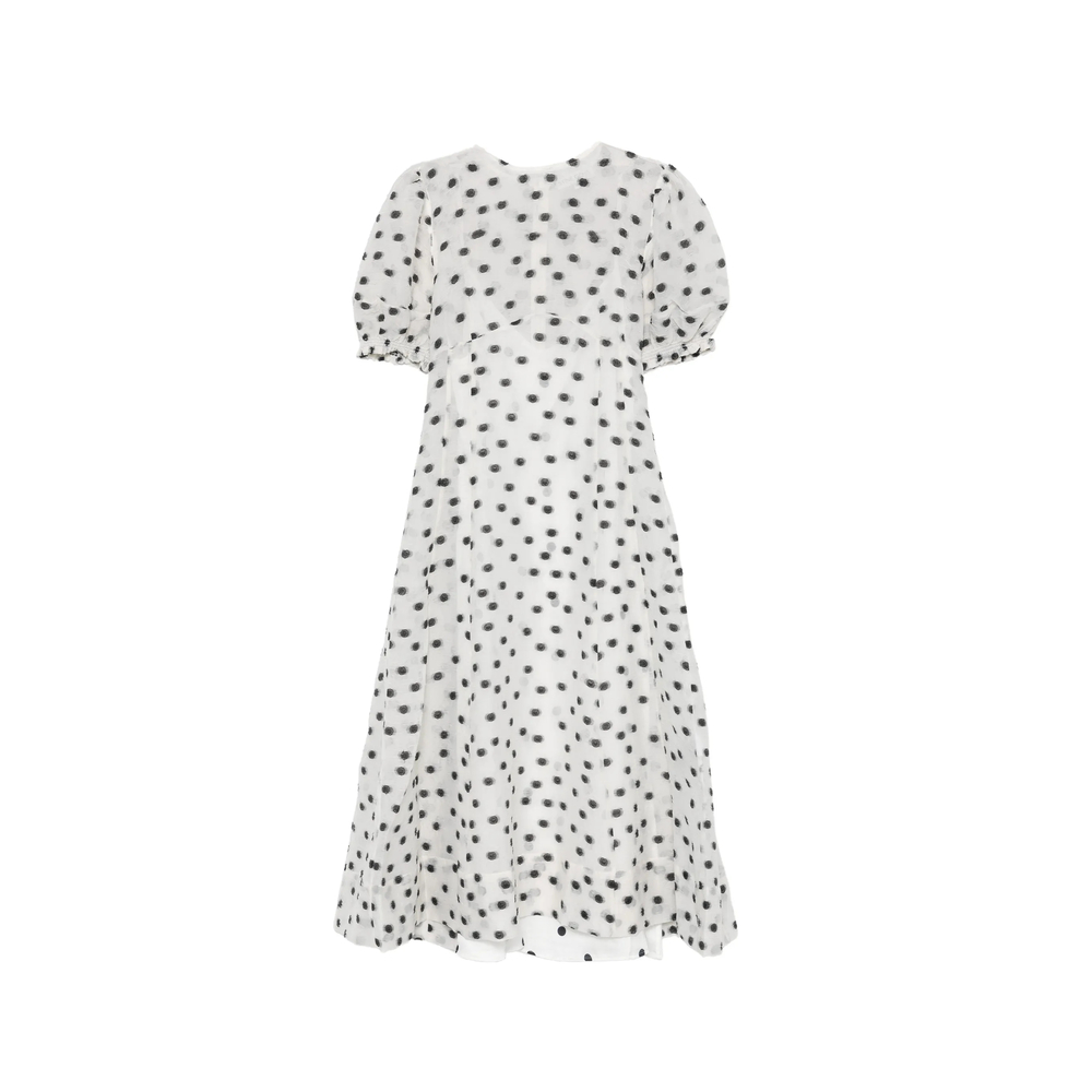 Stine Goya Polka-dot Puff-sleeve Midi Dress