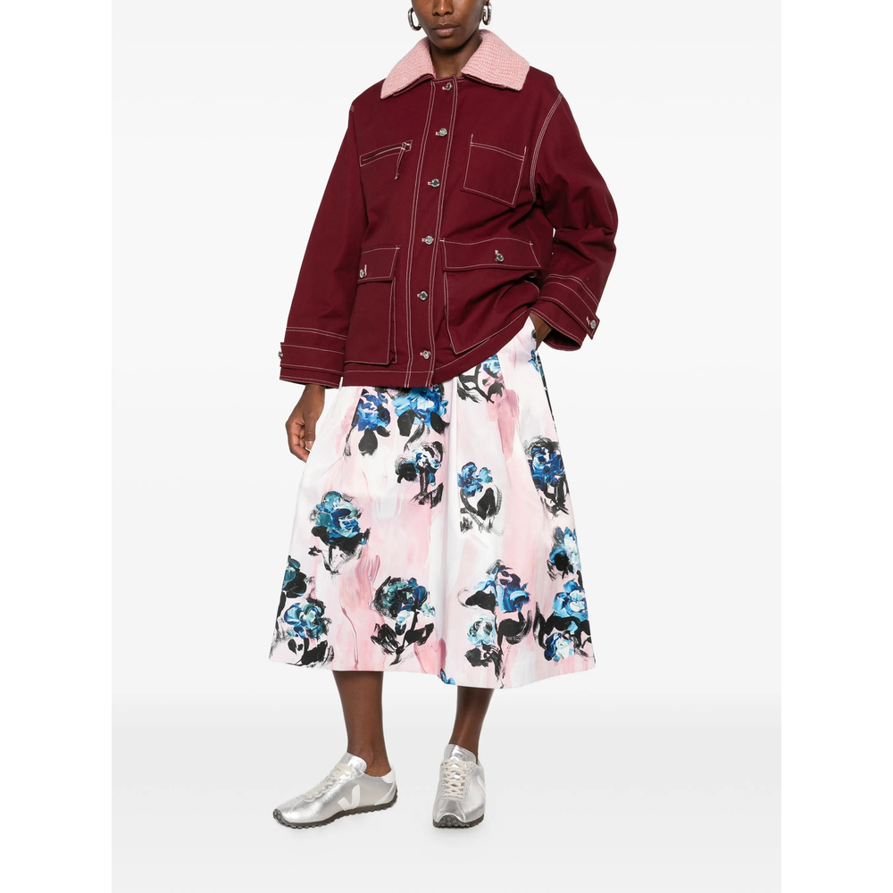 Contrast-Stitch Multi-Pocket Jacket