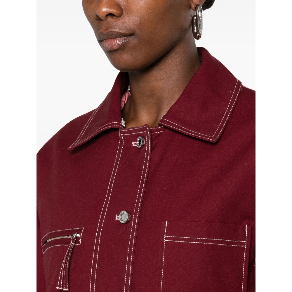 Contrast-Stitch Multi-Pocket Jacket