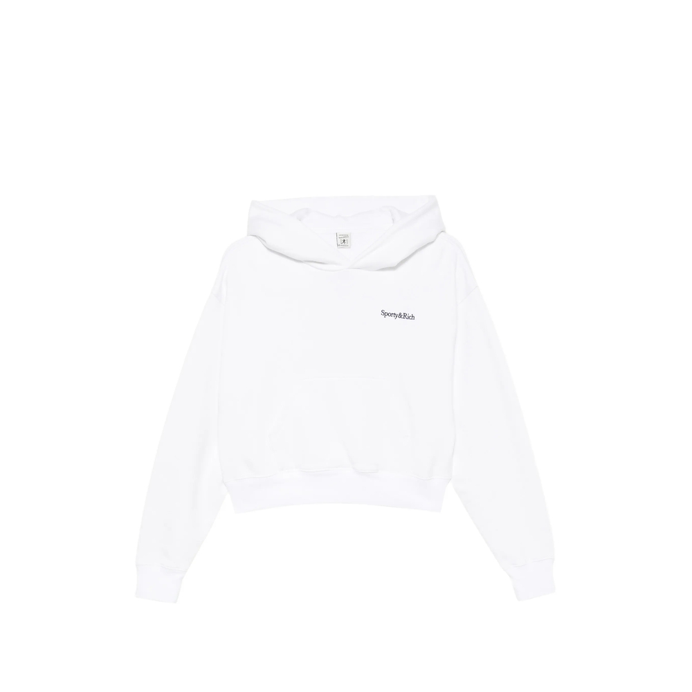 Sporty & Rich Elon Logo-embroidered Cropped Hoodie