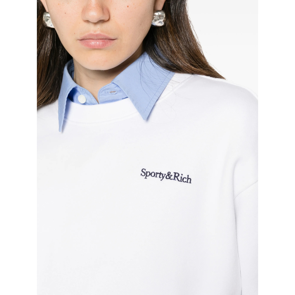 Elza Logo-Embroidered Cropped Sweatshirt
