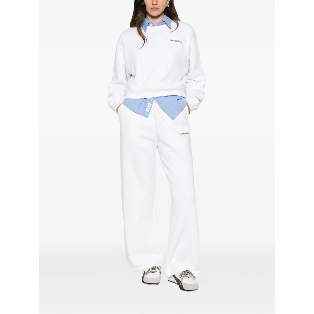 Elza Logo-Embroidered Cropped Sweatshirt