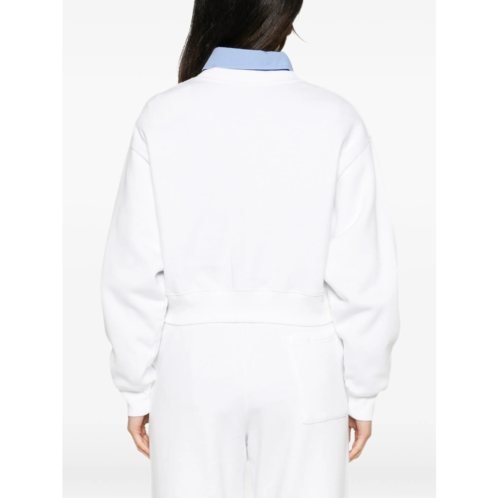 Elza Logo-Embroidered Cropped Sweatshirt