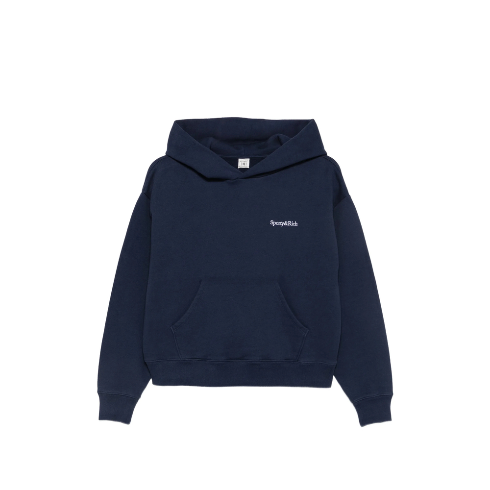 Sporty & Rich Logo-embroidered Pouch-pocket Hoodie