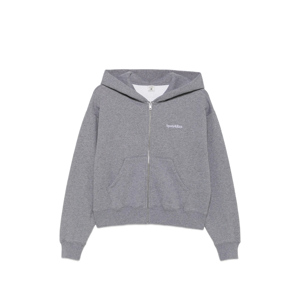 Sporty & Rich Logo-embroidered Zip-up Hoodie