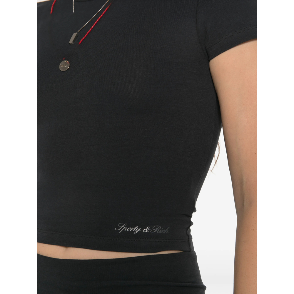 Vanessa Logo-Print Cropped T-Shirt
