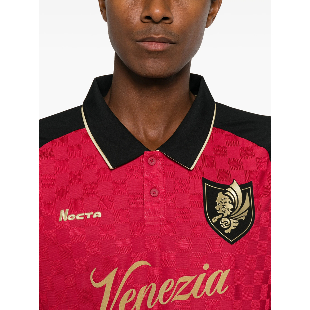 Venezia Fc Logo-Patch Checkered Polo Shirt