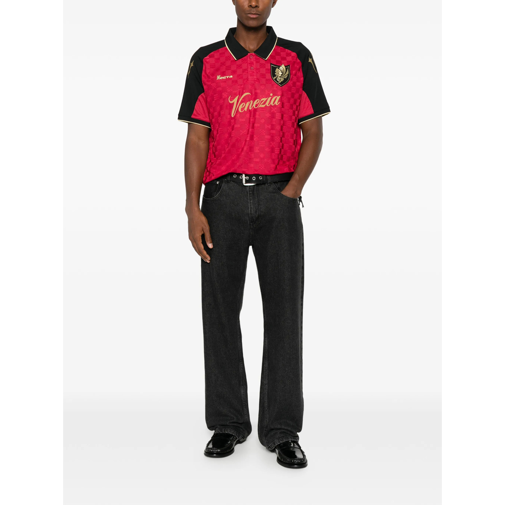 Venezia Fc Logo-Patch Checkered Polo Shirt