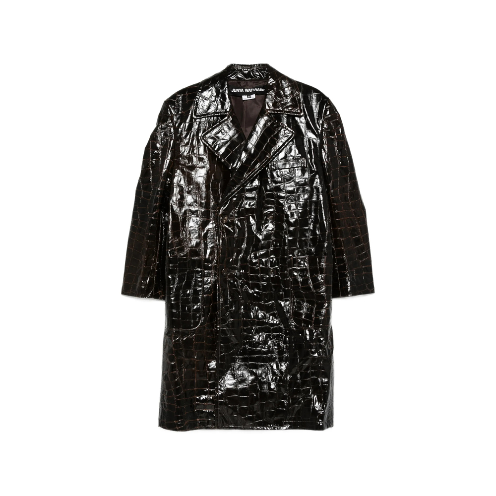 Junya Watanabe Croc-effect Double-breasted Coat