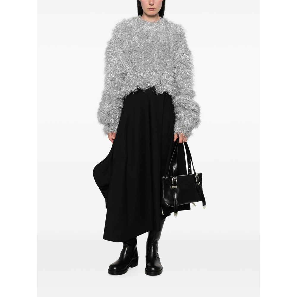 Tinsel-Effect Cropped Sweater