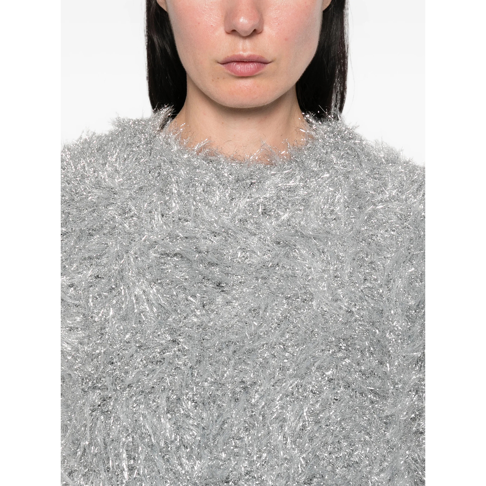 Tinsel-Effect Cropped Sweater