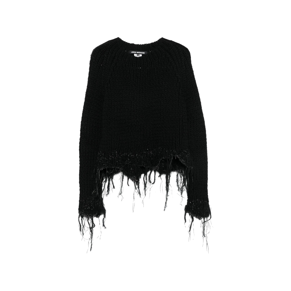 Distressed Chunky-Knit Sweater