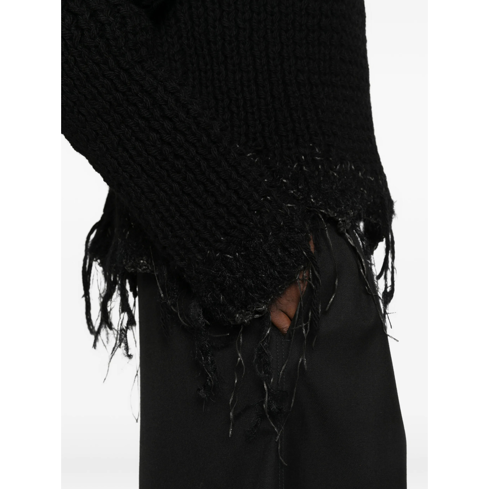Distressed Chunky-Knit Sweater