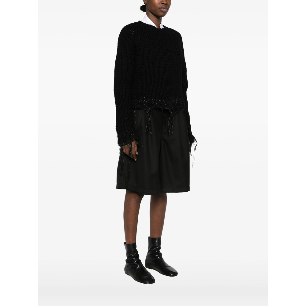 Distressed Chunky-Knit Sweater