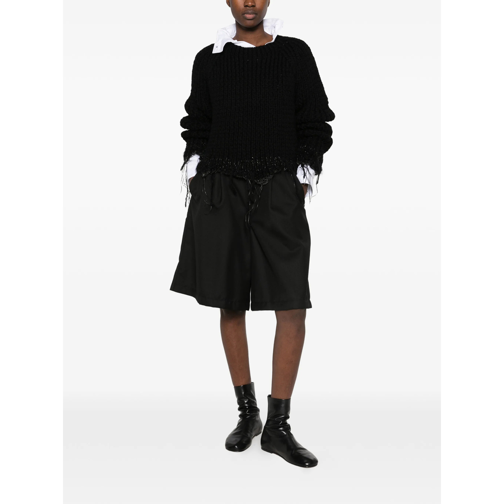 Distressed Chunky-Knit Sweater