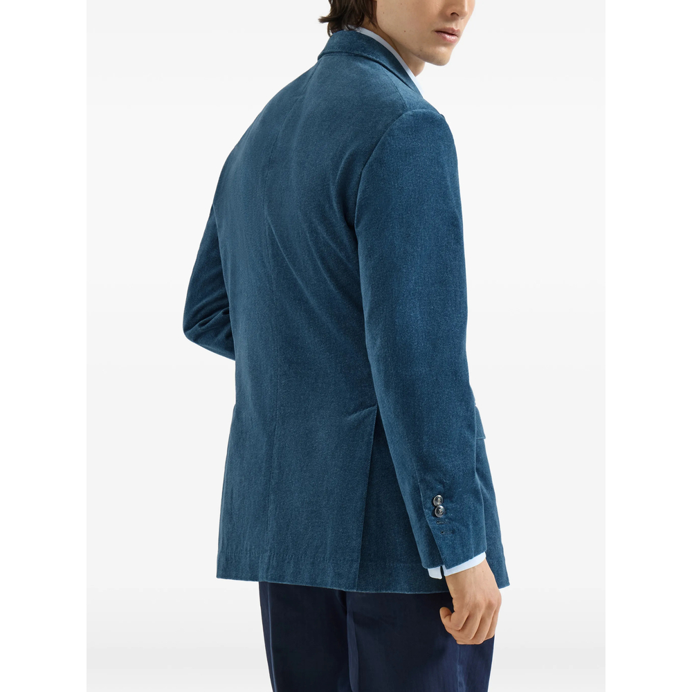 Denim-Effect Cotton Velvet Tailor Blazer