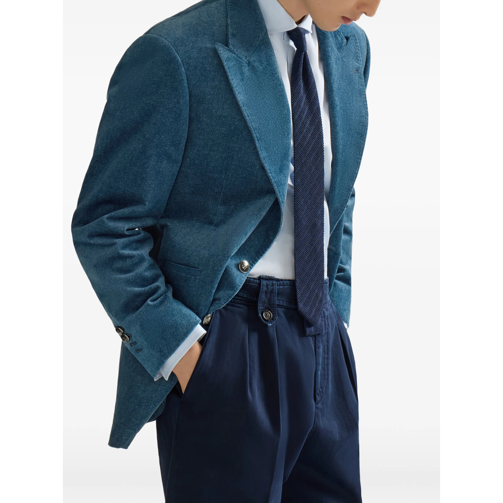 Denim-Effect Cotton Velvet Tailor Blazer