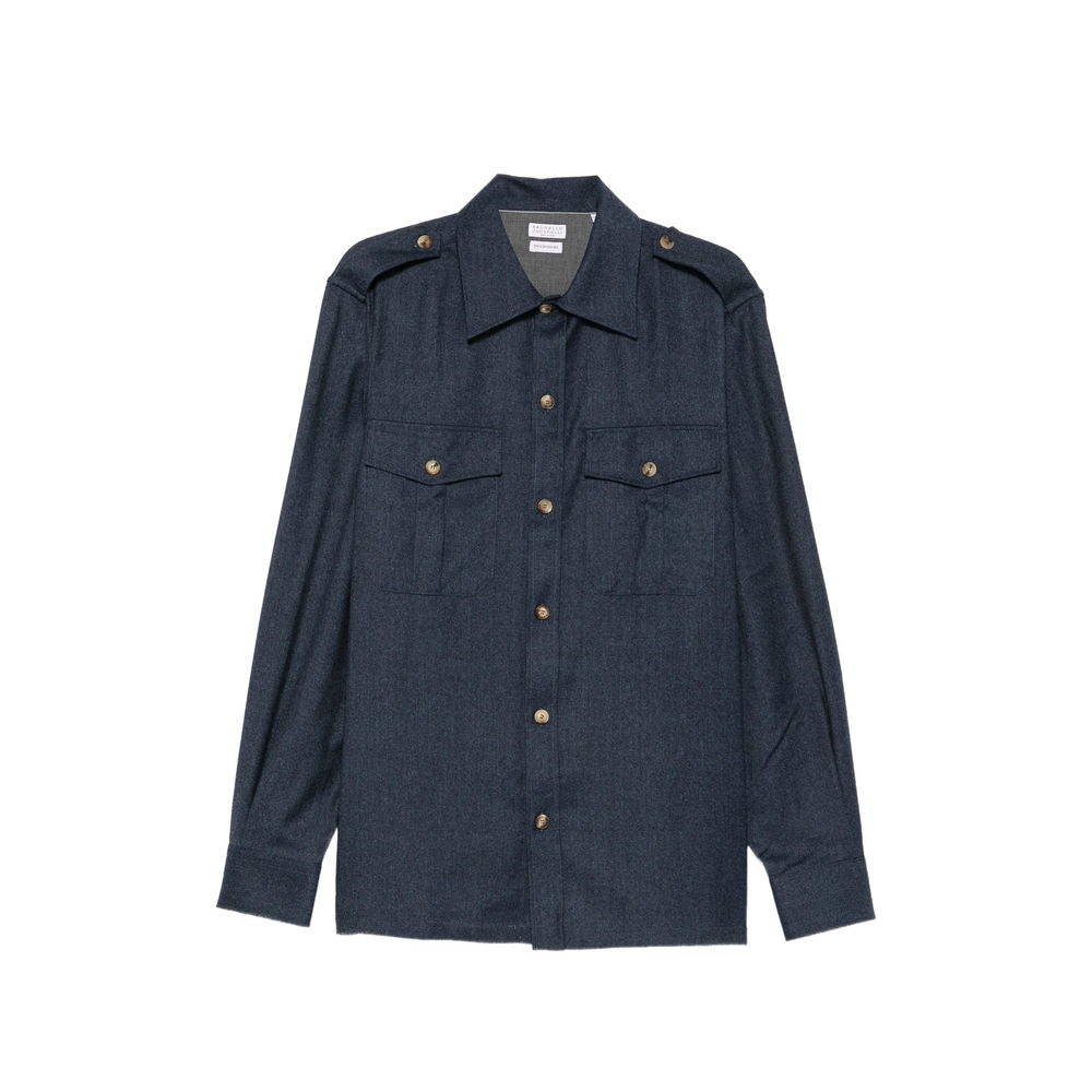 Brunello Cucinelli Button-up Epaulette Shirt