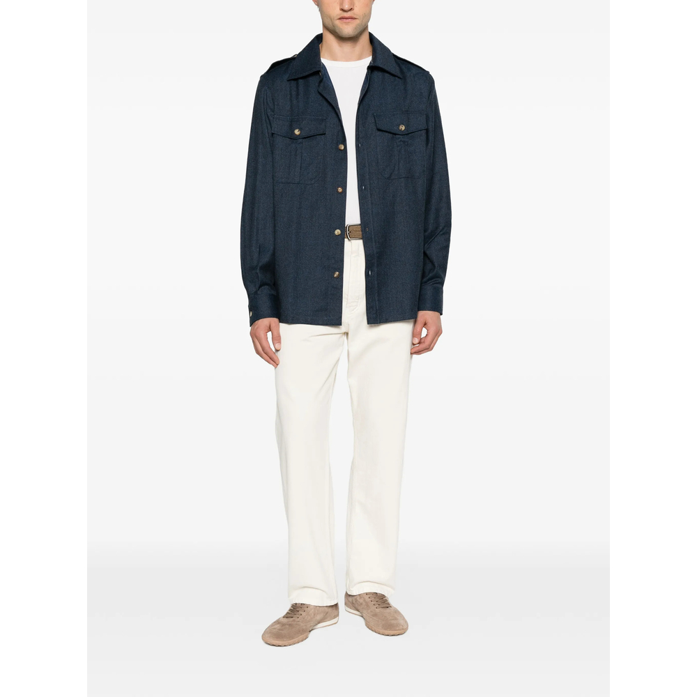 Button-Up Epaulette Shirt
