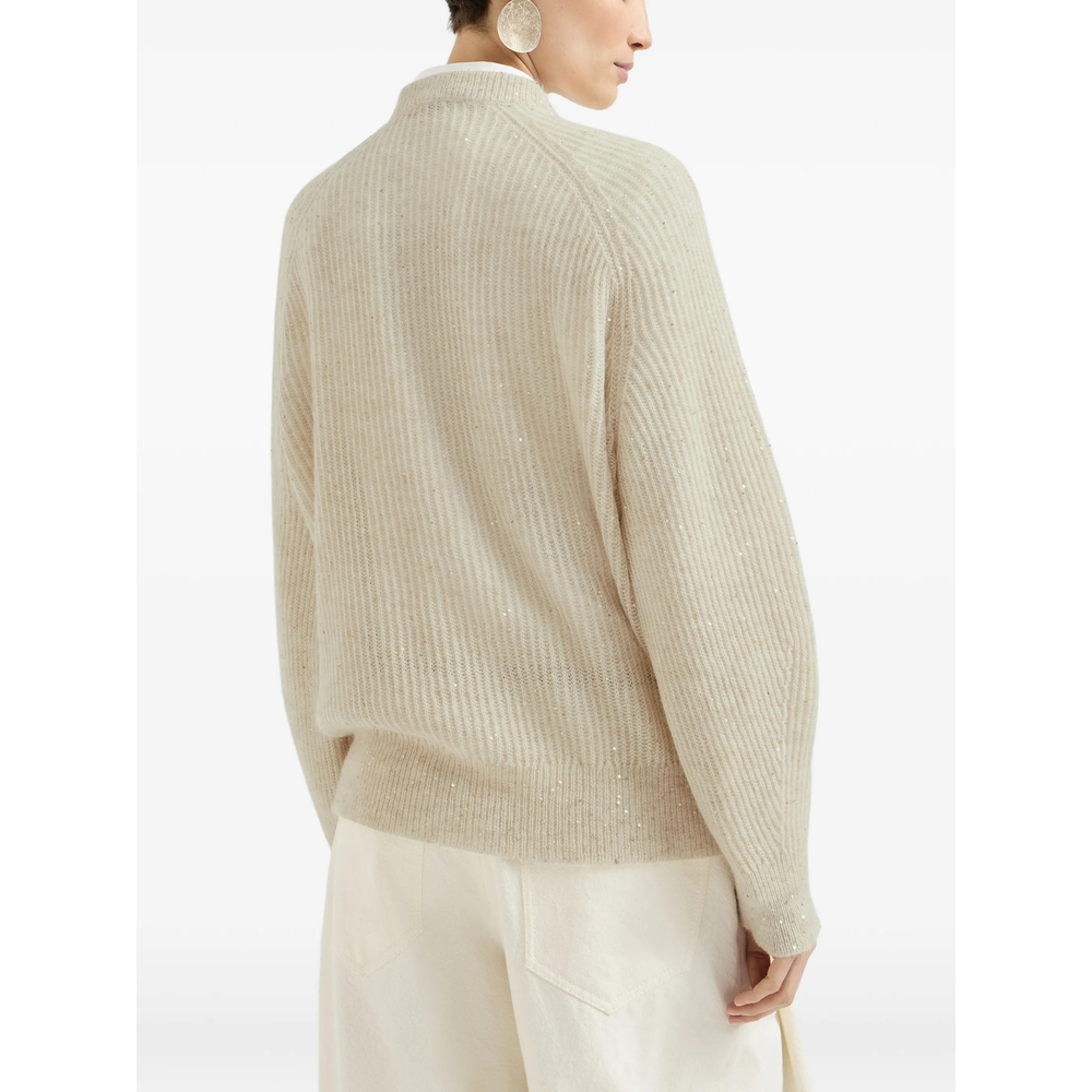 Mohair, Cotton And Wool Diamond Yarn English Rib Sweater