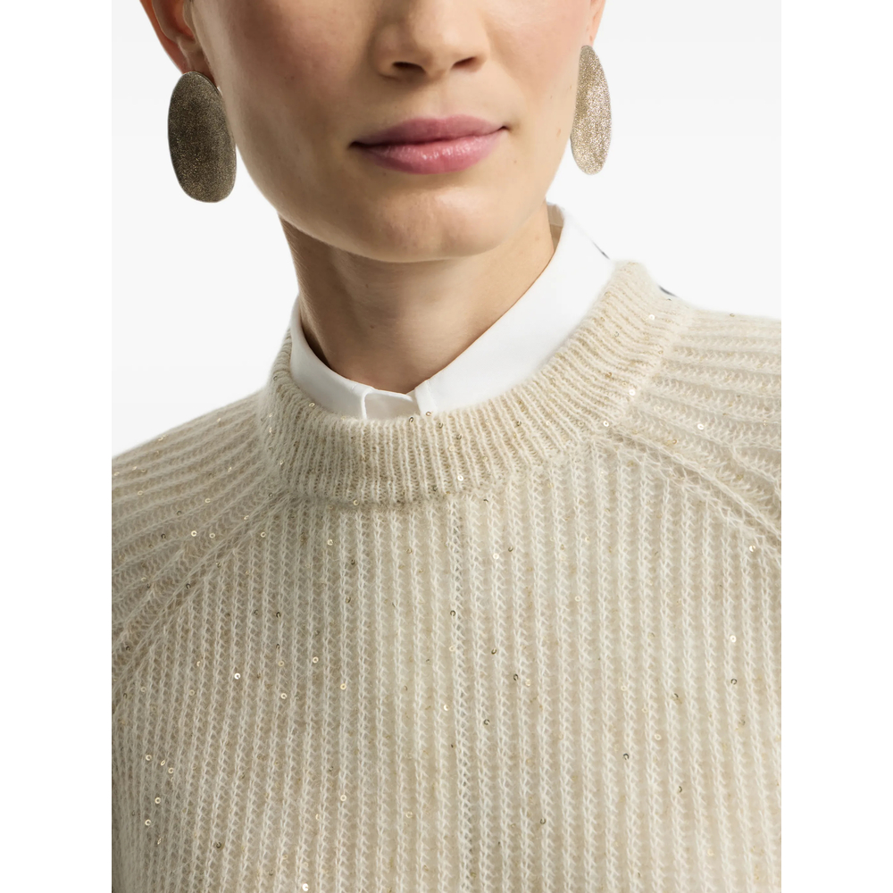 Mohair, Cotton And Wool Diamond Yarn English Rib Sweater