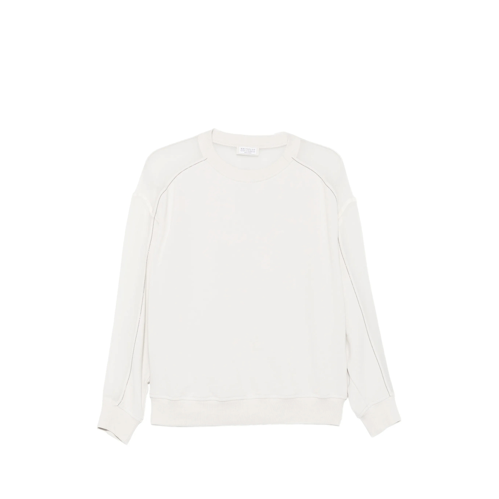 Brunello Cucinelli Sheer-panel Monili-chain Sweatshirt