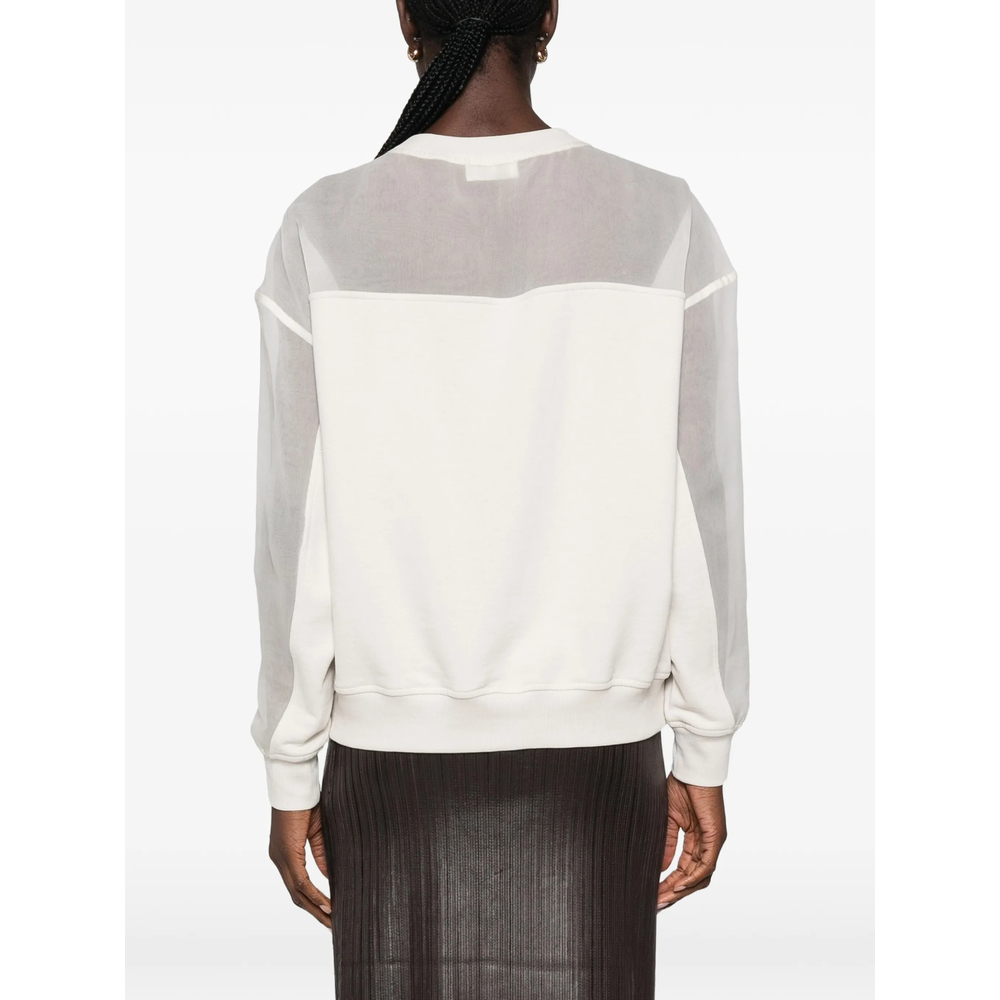 Sheer-Panel Monili-Chain Sweatshirt