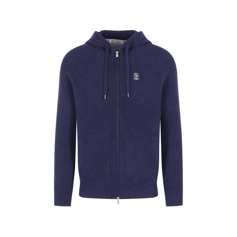 Brunello Cucinelli Ribbed-knit Zip-up Hoodie
