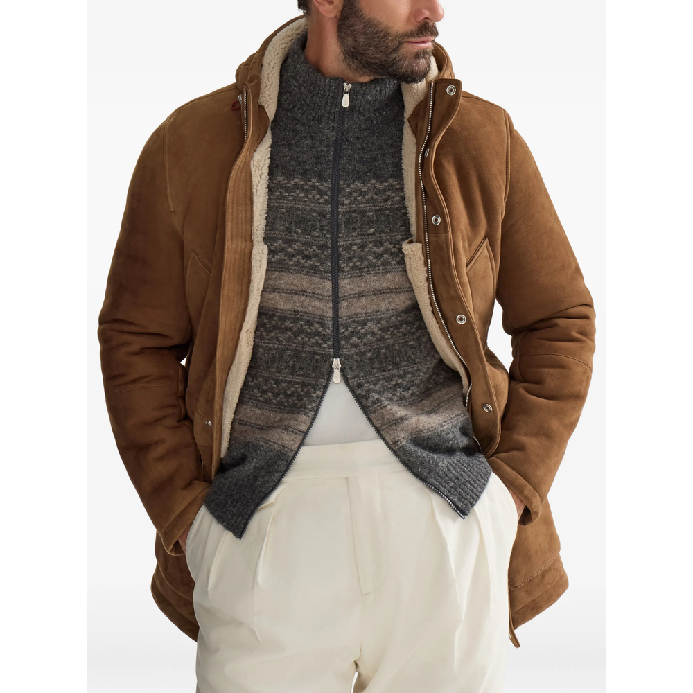 Suede Curly Shearling Parka