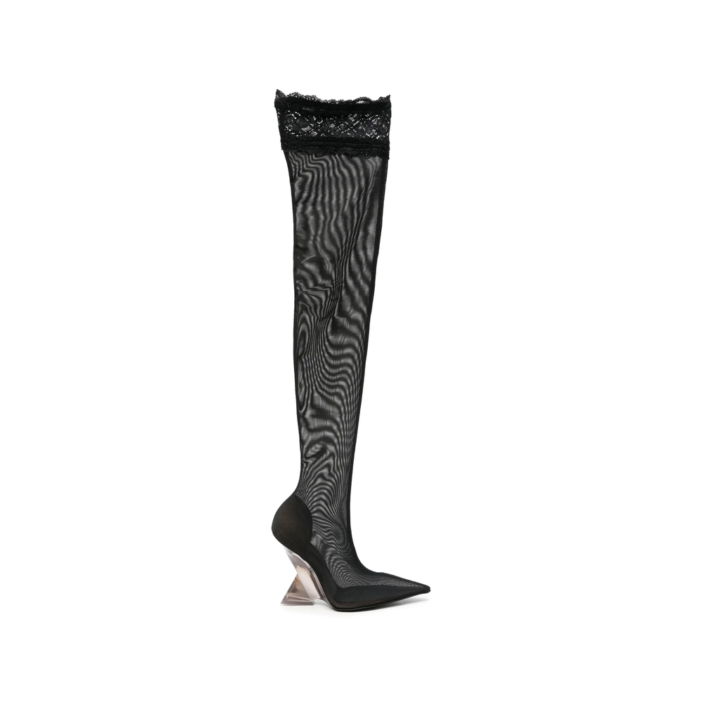 Cheope Thigh-High Lace-Trimmed Boots