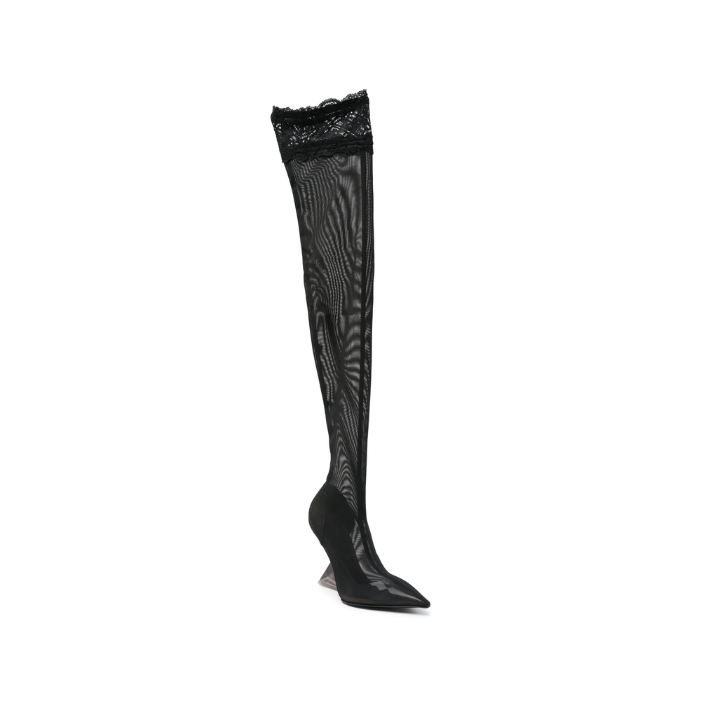 Cheope Thigh-High Lace-Trimmed Boots